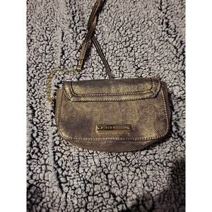 Steve Madden Metallic Gold Crossbody Bag Chain Strap Polka Dot Lining Mini Purse